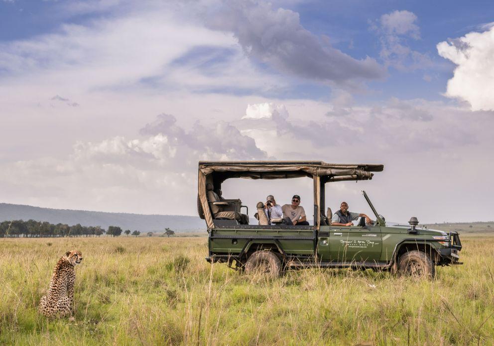Kenya safari vehicle and wildlife interaction during a guided game drive